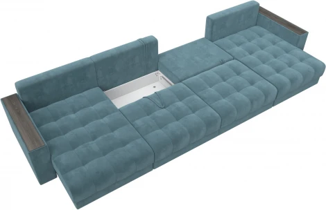 Диван П-образный с декором Лига-049 НПБ Лонг Лига Диванов (Велюр) арт.128558