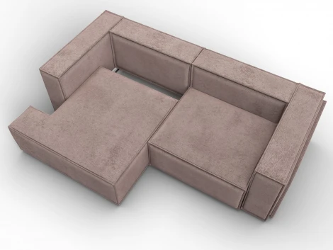 Диван угловой Лига-061 угол левый (ДСП,Брус,Фанера,Велюр/Бежевый) Лига Диванов 131150L