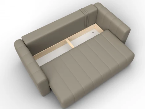 Диван прямой Лига-062 НПБ (ДСП,Фанера,ХДФ/Пластик/Экокожа/Бежевый) Лига Диванов 130271