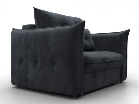 Кресло Лига-100 НПБ (ДСП,Фанера,Велюр/Темно-серый) Лига Диванов 137002