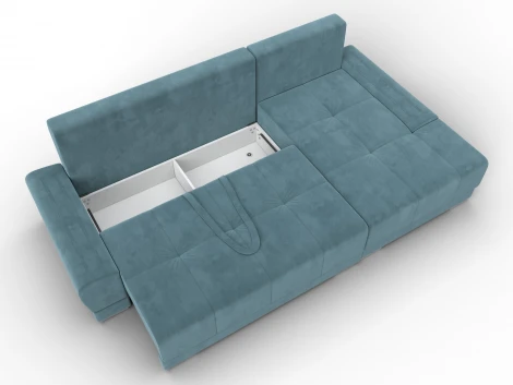 Диван угловой Лига-119 угол правый (ДСП,Брус,Фанера,ЛДС,Велюр/Бирюзовый) Лига Диванов 137090