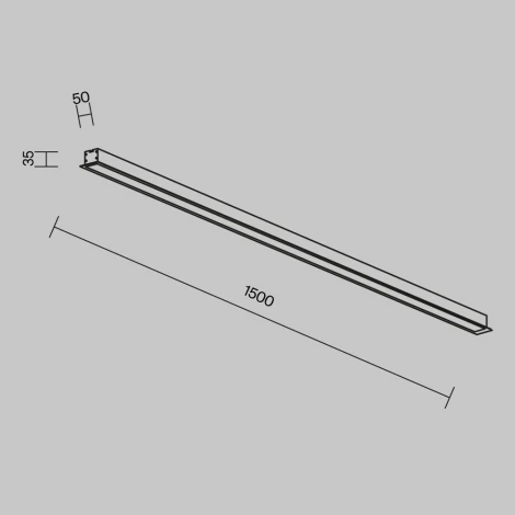 Встраиваемый линейный светильник светодиодный Maytoni Technical LL313005 3000K 50x35 серебро 1,5 м