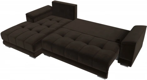 Диван угловой НордСтар левый угол (Коричневый/Микровельвет) Лига Диванов арт.121115L