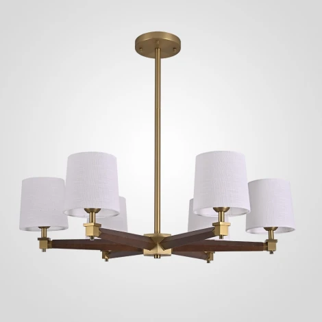 Потолочная люстра на штанге Jorgenson D85 White/Dark Wood By ImperiumLoft Stavra01 (220V)