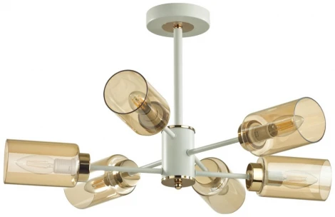 Потолочная люстра на штанге Lumion Dallin 5639/6C белый, золотой E14 6*40W 220V