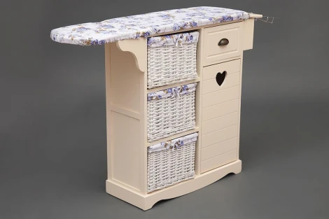 Гладильный комод с 3-я корзинами Secret De Maison PLANCHE ( mod. HX13-302 ) butter white (слоновая кость) (дерево павловния, мдф)