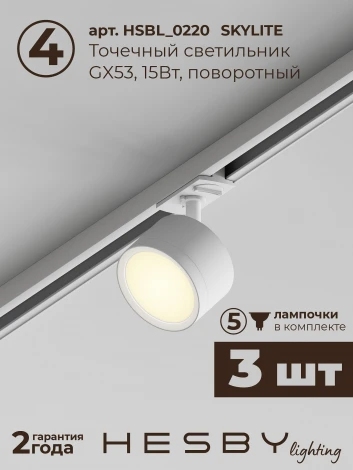 Трековая система в сборе однофазная встраиваемая 220V 30W Hesby Lighting Skylite №13 HSBL_kompl_S013_VI1W3K