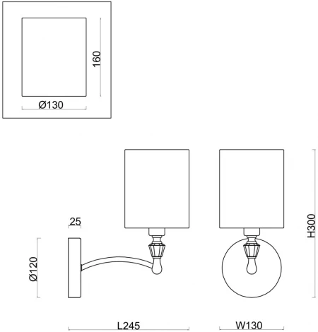Бра Freya Riverside FR1007WL-01BS (220V)