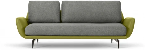 Диван Ispani трехместный ОГОГО (арт.786858), (Ткань,Экокожа/Серый,Зеленый)