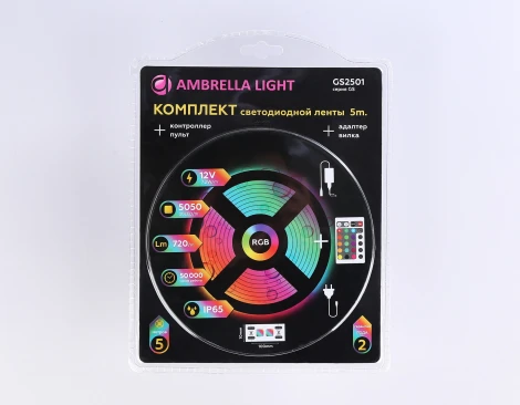 Комплект светодиодной ленты RGB Ambrella Illumination GS2501 5050 30Led 7.2W/m 12V IP65 5m