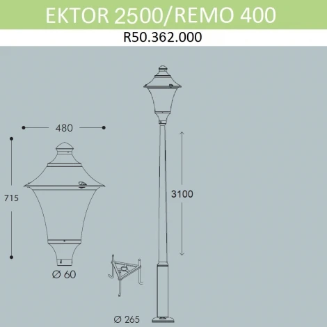 Наземный фонарь светодиодный IP65 Fumagalli Remo R50.362.000.AXH27 (220V)