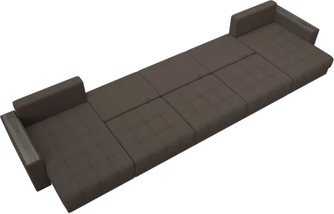 Диван П-образный с декором Лига-049 НПБ Мегалонг Лига Диванов (Рогожка) арт.128519