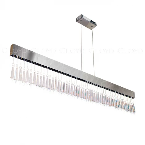 Подвесной светильник светодиодный линейный с хрустальными подвесками Cloyd Misima 11264 (220V, на тросе)