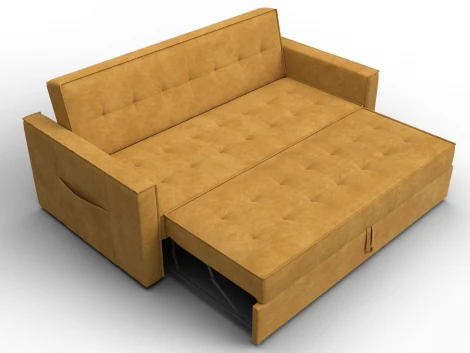 Диван прямой Лига-104 (160) (ЛДСП,Брус,Фанера,Велюр/Желтый) Лига Диванов 134879