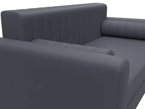 Диван прямой Лига-070 (ЛДСП,Брус,Фанера/Дерево/Экокожа/Серый) Лига Диванов 129752