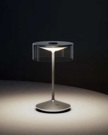 Интерьерная настольная лампа светодиодная с аккумулятором Ubiqua Crystal 332109 (регулировка яркости, сенсорный выключатель, IP54)