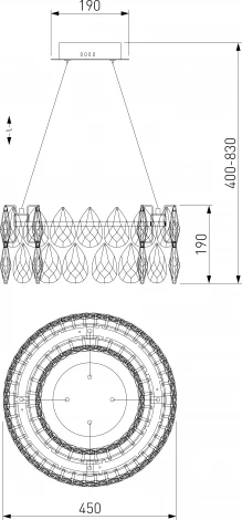Подвесная люстра светодиодная Bogate's Marvel 90370/1 Strotskis (220V, хрусталь, на тросе)