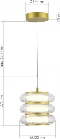 Подвесной сетильник ST Luce Frittela SL6239.203.03 золото/прозрачный LED 1*16W 3000K (220V, на проводе, круглые)