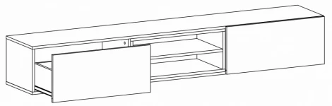 ТВ-тумба Лонгфорд (Лонгфорд белый / дуб вотан) Woodville арт.563530