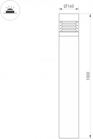 Наземный светильник LGD-FRESNEL-BOLL-H1000-20W Warm3500-MIX (GR, 290 deg, 230V) (Arlight, IP65 Металл, 5 лет) 047687