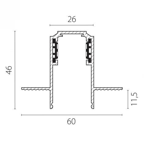 Шинопровод низковольтный встраиваемый 48V 2м Lightstar Uno 509226