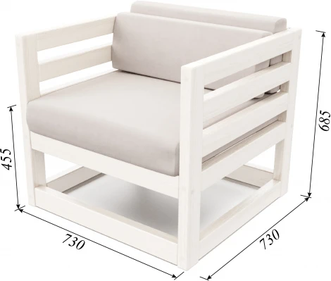 Кресло Arsko Магнус беленый дуб велюр светло-серый