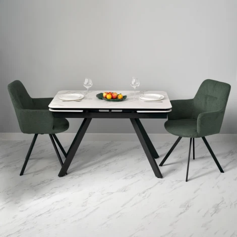 Комплект из 2-х стульев Bradexhome Grant зелёный шенилл на поворотном механизме