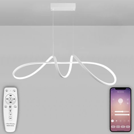 Подвесной светодиодный светильник Natali Kovaltseva INNOVATION STYLE 83145 с пультом ДУ, моб. приложением 100W, белый, LED (регулировка яркости, 220V, на тросе)