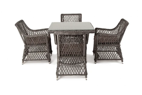 Обеденная группа плетеная на 4 персоны, цвет графит 4SIS Айриш AC4T-5-SET graphite