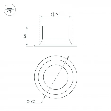 Светильник встроенный MS-BREEZE-BUILT-R82-9W Day4000 (BK, 80 deg, 230V) (Arlight, IP20 Металл) 035610(1)