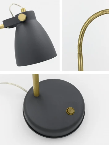 Настольная лампа на гибкой ножке для школьника Artstyle HT-703B (220V, выключатель)