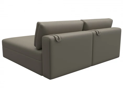 Диван угловой модульный Лига-060 НПБ угол универсальный (ЛДСП,Брус,Фанера/Пластик/Экокожа/Бежевый) Лига Диванов 130060