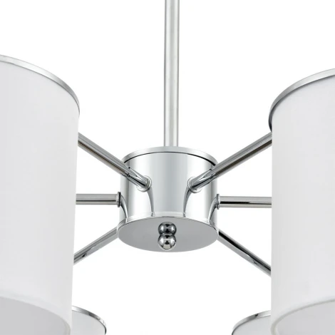 Потолочная люстра на штанге Lumion Suntori 6591/6 хром/белый, металл/текстиль E14 6*40W 220V (круглые)