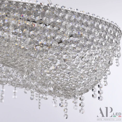 Подвесная люстра светодиодная APL LED Sicilia SH523.0.120.B.Ni.4000 (220V, хрусталь, на тросе)