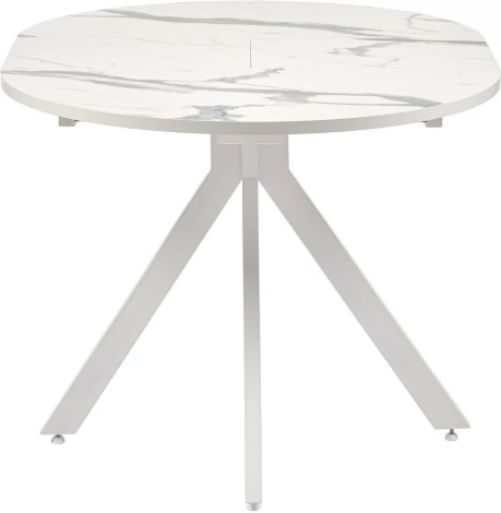 Стол Bradex Home Rudolf круглый раскладной 90-120x90x75см, белый мрамор, белый (RF 0465)