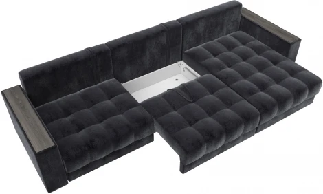 Диван угловой с декором Лига-049 НПБ Лонг Лига Диванов (Велюр) арт.128313