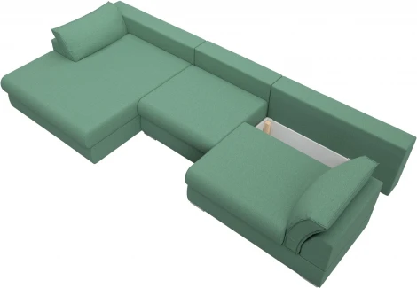 Диван угловой Пекин Long угол левый Лига Диванов (Рогожка) арт.123509L