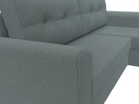 Диван угловой Амстердам Лайт правый угол (Серый/Рогожка) Лига Диванов арт.121169