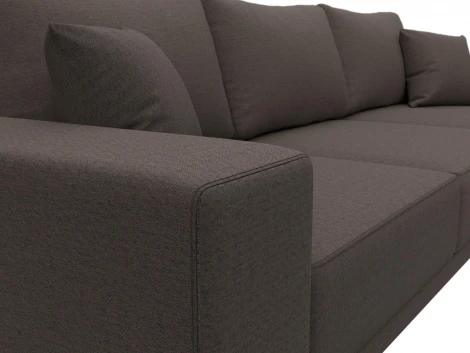 Диван угловой Льюес правый (Коричневый/Рогожка) Лига Диванов арт.124723