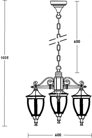 Уличный светильник подвесной Oasis Light COVENTRY 91570/3 Bl