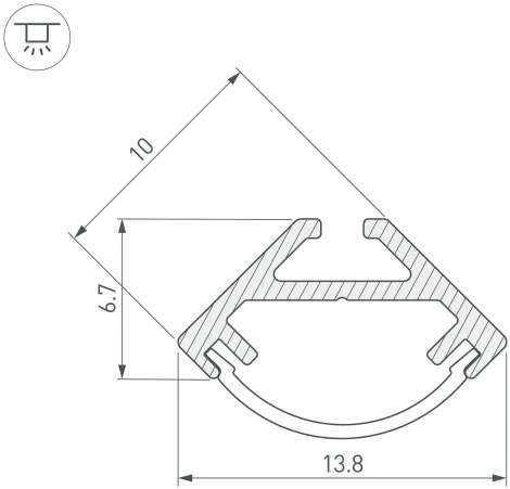 Профиль SL-KANT-H10-2000 BLACK (Arlight, Алюминий) 049014