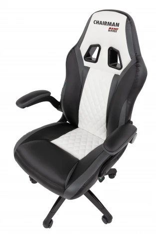 Кресло Chairman game 15 Россия экокожа черный/серый/белый 7213472