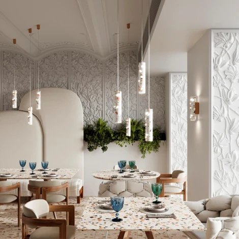 Подвесной светильник Odeon Light Terrazzo 7012/6L металл/ терраццо/античная бронза/серый IP20 6W 3000K 220V (LED, на проводе)