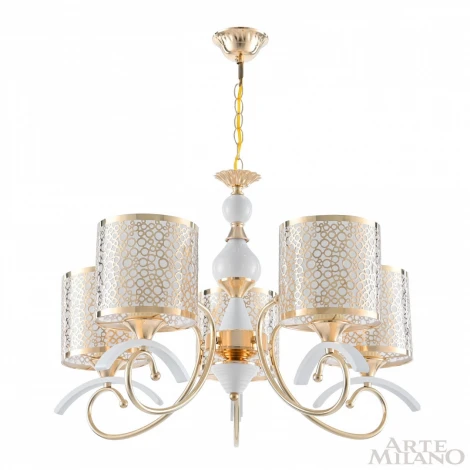 Подвесная люстра Arte Milano Florentia-9787 309787/5 Wh/Gd (220V, на цепи)
