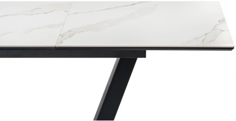 Стол на тумбе Woodville Иматра 140х80х76 белый мрамор / черный 532384