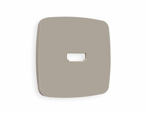 Лицевая панель Ambrella Volt OMEGA (Серо-бежевый матовый) для HDMI розетки QUANT OP3740