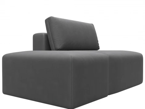 Модули диван и пуф Лига-060 НПБ (ЛДСП,Брус,Фанера,Замша/Серый) Лига Диванов 129600