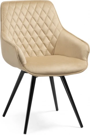 Стул на металлокаркасе Woodville Эгел бежевый / черный глянец