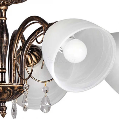 Люстра потолочная Day&Night, 6 плафонов, черный с золотом, белым и прозрачным