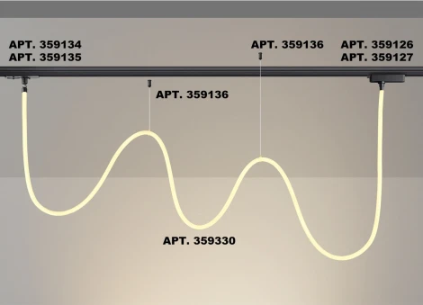 Гибкий неон Novotech Ramo 359330 KONST черный IP20 LED 3000K 38W 220V 3360Лм